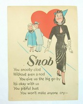 Vintage Vinegar Valentine Snob Penny Dreadful Sarcasm Insult Poem Epheme... - $9.99