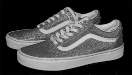 VANS Silver Glitter Sparkle Old Skool Shoes Mn&#39;s 10 / Wm&#39;s 11.5 - £55.94 GBP