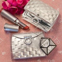 Silver Pocketbook-Design Elegant Compact Mirror - £3.96 GBP