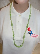 Vintage 31&quot; Green Cut Stone Necklace 16-f - $368.72 MXN