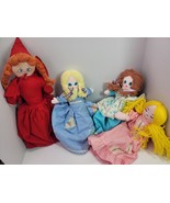 4 VTG Handmade Topsy Turvy Flip Cloth Doll Lot Red Riding Hood Cinderell... - £38.61 GBP
