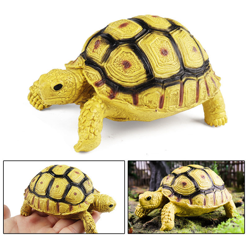 Black Pattern Leopard Tortoise Animal Figurine Educational Toy for Kids - $9.89+