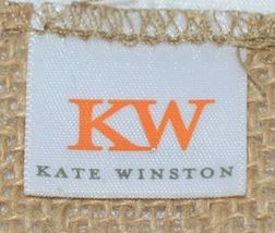 Kate Winston Brand Brown Burlap Monogram Black White T Garden Flag image 4