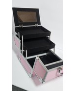 Aluminum Makeup Train Case Jewelry Box Cosmetic Pink  9“x6.75”x6.75” - €25,22 EUR