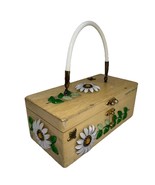 Vintage Enid Collins Of Texas Wooden Box Purse Handbag Upsa Daisy Top Ha... - $135.13 CAD
