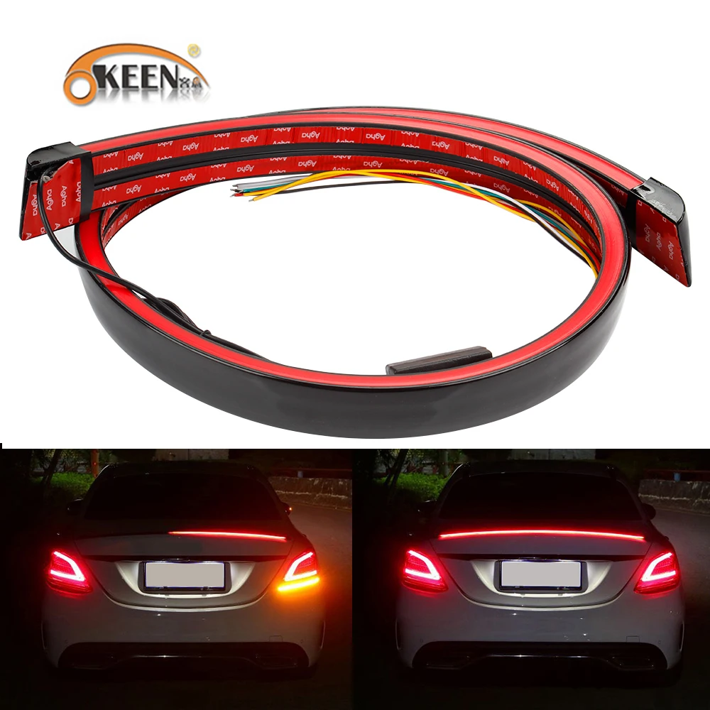 130CM  Black Car Universal Rear Wing Spoiler With  Led Flash Brake Tail Lamp Car - £40.15 GBP+