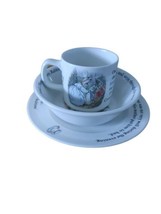 Vintage 1993 Peter Rabbit Kids Tea Set Wedgwood 3 Piece Lot Cup Saucer Plate - £22.58 GBP