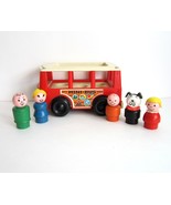Vintage 1970's Fisher Price Play Family Mini Bus with Little People and Dog -USA - £15.79 GBP