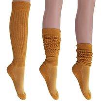 AWS/American Made Cotton Slouch Boot Socks Shoe Size 5 to 10 (Golden Rod 3 Pair) - £13.92 GBP