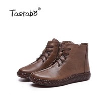 Tastabo Genuine Original Leather Handmade Lady Boots Soft bottom S3079 Wild Wome - £87.97 GBP