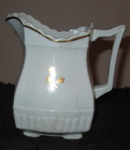 Large W &amp; E CORN Ironstone Copper Lustre Tea Leaf Design Pitcher Creamer - £24.60 GBP