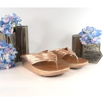 FitFlop Twiss Rose Gold Leather Slides Mule Wedge Sandals Size 39 NIB - £78.14 GBP