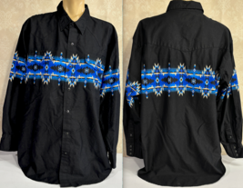 Cumberland Western Wear Heavy Cotton Aztec Mens XXL Snap Cowboy Shirt - £16.65 GBP