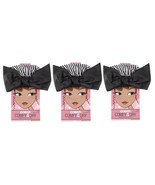 3 Pack Conair Comfy &amp; Dry Full Size Bow Shower Cap Black White Stripe #5... - $27.15 CAD