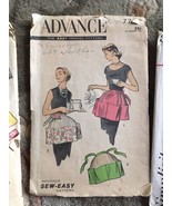 Vtg Apron Pattern Sewing 40s 50s Advance Fashion Soirée Post WWII Chic S... - $342.71 MXN