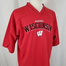 Vintage Wisconsin Badgers T-Shirt XL Embroidered Cotton V-Neck Lee Sport Bucky - £15.73 GBP