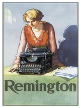 9629.Remington.blonde woman with typewriter.POSTER.decor Home Office art - £13.44 GBP+