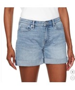 Hudson Womens Denim Shorts Light Blue 5-Pockets Stretch High-Rise Belt L... - $61.73 CAD