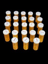 Lot Of 23 Empty Amber Prescription Rx Pill Bottles Crafts Fishing Storage Hobby - £13.92 GBP