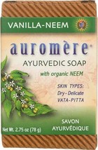 Auromere Ayurvedic Bar Soap Vanilla-Neem, 2.75 oz - £7.12 GBP