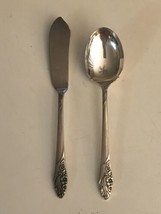 Oneida Community Evening Star 1 Butter Knife 1 Sugar Spoon Silverplate 1... - $11.65