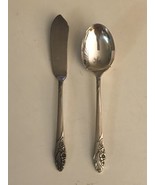 Oneida Community Evening Star 1 Butter Knife 1 Sugar Spoon Silverplate 1... - €9,99 EUR