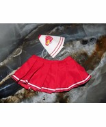 Build-A-Bear Red W/White Trim Pleated Cheerleader Skirt &amp; Megaphone - $141.08 MXN