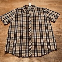 Yellow Plaid Button Up Short Sleeve NWT Vintage PJ Mark Shirt Mens Sz 2XL Y2K - £15.76 GBP