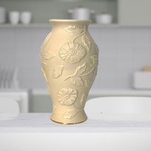 Lenox Poppy Floral Porcelain Vase Embossed Flowers Gold Trim 1980s VTG 10” - £23.62 GBP