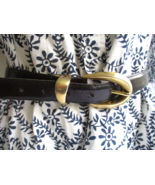 Vintage Linda Allard Ellen Tracy Black Buffalo Calf Leather Belt Women’s... - £22.40 GBP