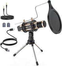Studio Recording Microphone Condenser Broadcast Microphone w Stand Built in Soun - £45.52 GBP