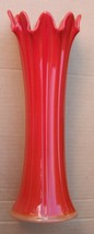 Thin Rib mid-size  Vase-4.75&quot; base--d.adx..Coral Red--not iridized.1001... - £148.63 GBP