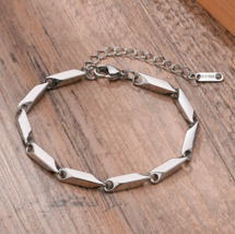Stylish 316L Stainless Steel Classic 4mm Rhombus Link Chain Bracelet - £9.63 GBP+