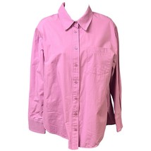 ZARA Blouse Top Button Down Purple NEW Pocket Cotton Women Size Medium Slits - £21.97 GBP