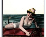 Bathing Beauty Lot off 2 Women in Hat And Bathing Suit UNP DB Postcard S4 - $14.40