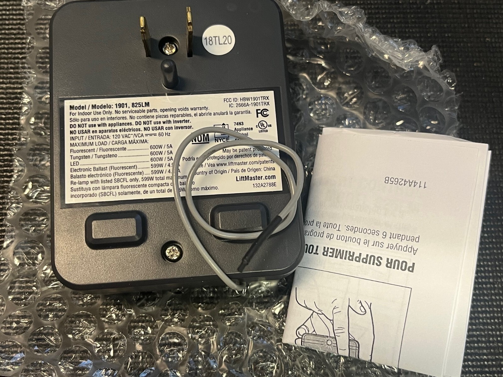 LiftMaster 825LM Remote Light Control Item image 3