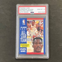 1991-92 Fleer Basketba All-Star #212 Dominique Wilkins Signed Card AUTO 10 PSA S - £104.41 GBP