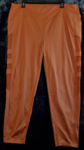 White Birch Leggings Women Size 3X Orange Nylon Pockets Elastic Waist Flat Front - £6.70 GBP