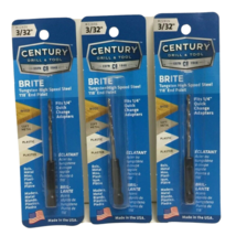 Century Drill&amp;Tool 22406  3/32&quot; Brite Drill Bit Pack of 3 - £12.78 GBP