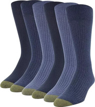 GOLDTOE Men&#39;s Stanton Crew Socks 6 Pairs Men&#39;s Shoe Size 6-12.5 NWT - $17.33
