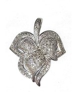 Pendant Solid Sterling Silver Leaf Shaped Textured - $302.61 MXN