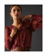 New Anthropologie MISA Raffi Long Sleeve Top $295 X-SMALL Septima Tapestry - $120.63 CAD