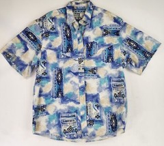 Wrangler Shirt Womens XL Blue Aztec Print Western Cowgirl Button Up Vintage Top - £37.97 GBP