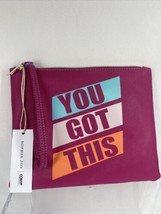 Girls Wristlet Bag Conair  7&quot; x 9&quot;  &quot;You Got This&quot; Sophia Joy Zip Closure Pink - £2.87 GBP