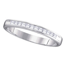 14k White Gold Womens Round Diamond 3mm Wedding Band Ring 1/4 Cttw - £410.13 GBP