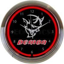 Auto Dodge Demon Light Garage Neon Clock 15&quot;x15&quot; - £68.48 GBP