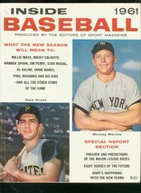 INSIDE BASEBALL YEARBOOK 1961-MICKEY MANTLE-WILLIE MAYS FN/VF - £97.55 GBP