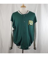 Vintage Majestic Green Bay Packers Snap Front Sweatshirt Jacket XL Footb... - £31.59 GBP