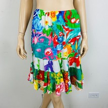 Jams World Colorful Eye-Catching Bohemian Print Women&#39;s M Ruffle A-Line Skirt - £39.74 GBP