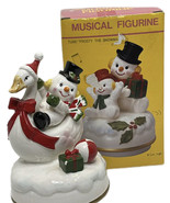 VTG Frosty the Snowman  &amp; Swan Revolving Musical Figurine 6&quot; Christmas H... - $319.31 MXN